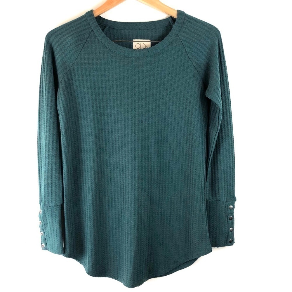 Chaser Green Waffle Thermal Shirt S - Picture 2 of 8